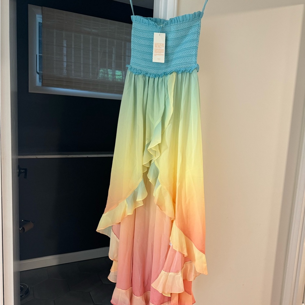 Rocco Sand Ciel High Low Dress